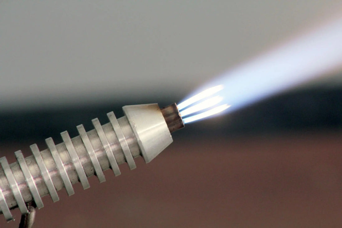 blow torch flame going out after ignition close up