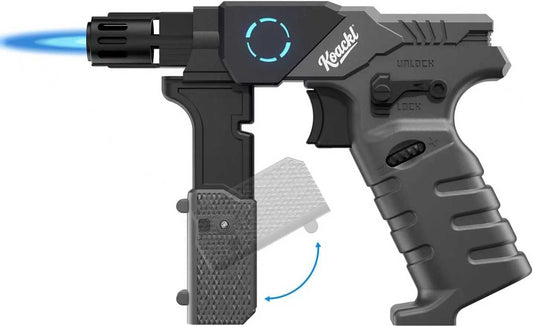 KOACKL Foldable Butane Torch Gun with Blue Flame