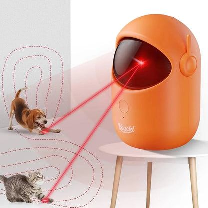 Koackl Interactive Cat Toys for Indoor Cats, Cat Laser Pointer Toy, Rechargeable Automatic Cat Toy with Timer & Speed Modes for Cats Dogs Training and Exercise(Orange) KOACKL