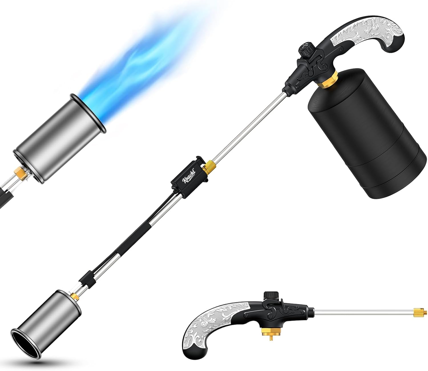 KOACKL Propane Torch Weed Burner – 30" Heavy Duty CSA Certified Torch with Adjustable Flame for Weeding, Snow Melting, Asphalt Repair, Roofing & BBQ (Tank Not Included) KOACKL