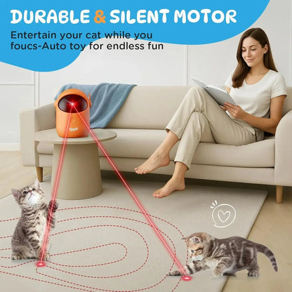 Koackl Interactive Cat Toys for Indoor Cats, Cat Laser Pointer Toy, Rechargeable Automatic Cat Toy with Timer & Speed Modes for Cats Dogs Training and Exercise(Orange) KOACKL