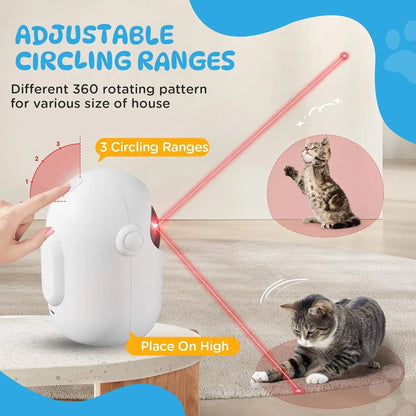 Koackl Cat Toys for Indoor Cats, Cat Toy, Rechargeable Automatic Cat Toy with Timer & Speed Modes, Ideal Interactive for Cats Dogs Training and Exercise KOACKL