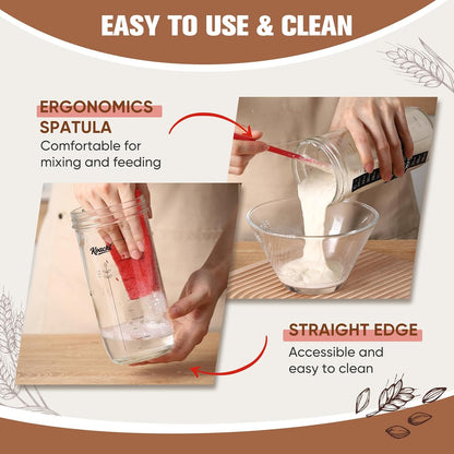 KOACKL Ergonomic Silicone Spatula for Easy Sourdough Mixing and Cleaning