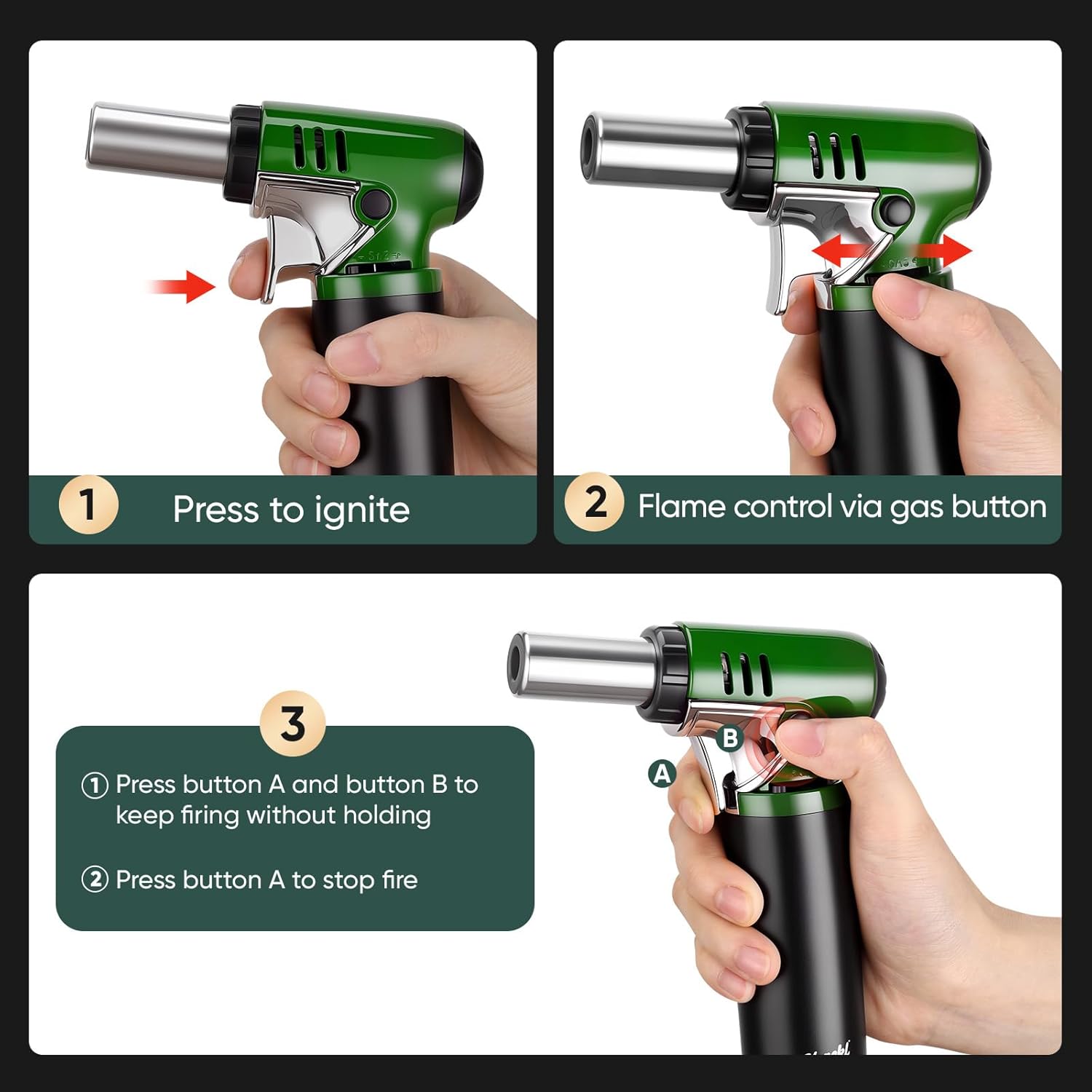 KOACKL Butane Torch Ignition and Continuous Flame Operation Guide