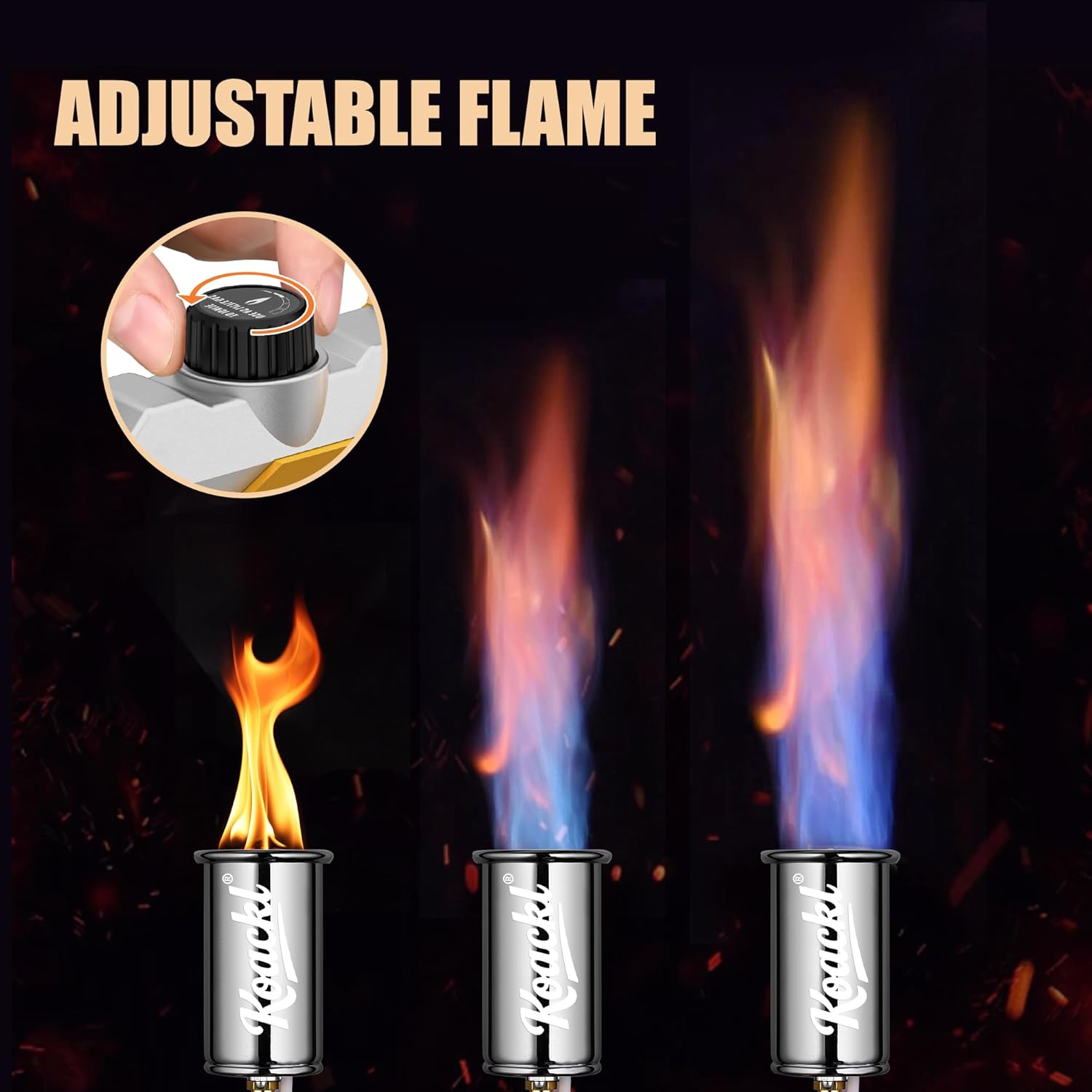 KOACKL Adjustable Flame Propane Torch with Variable Intensity