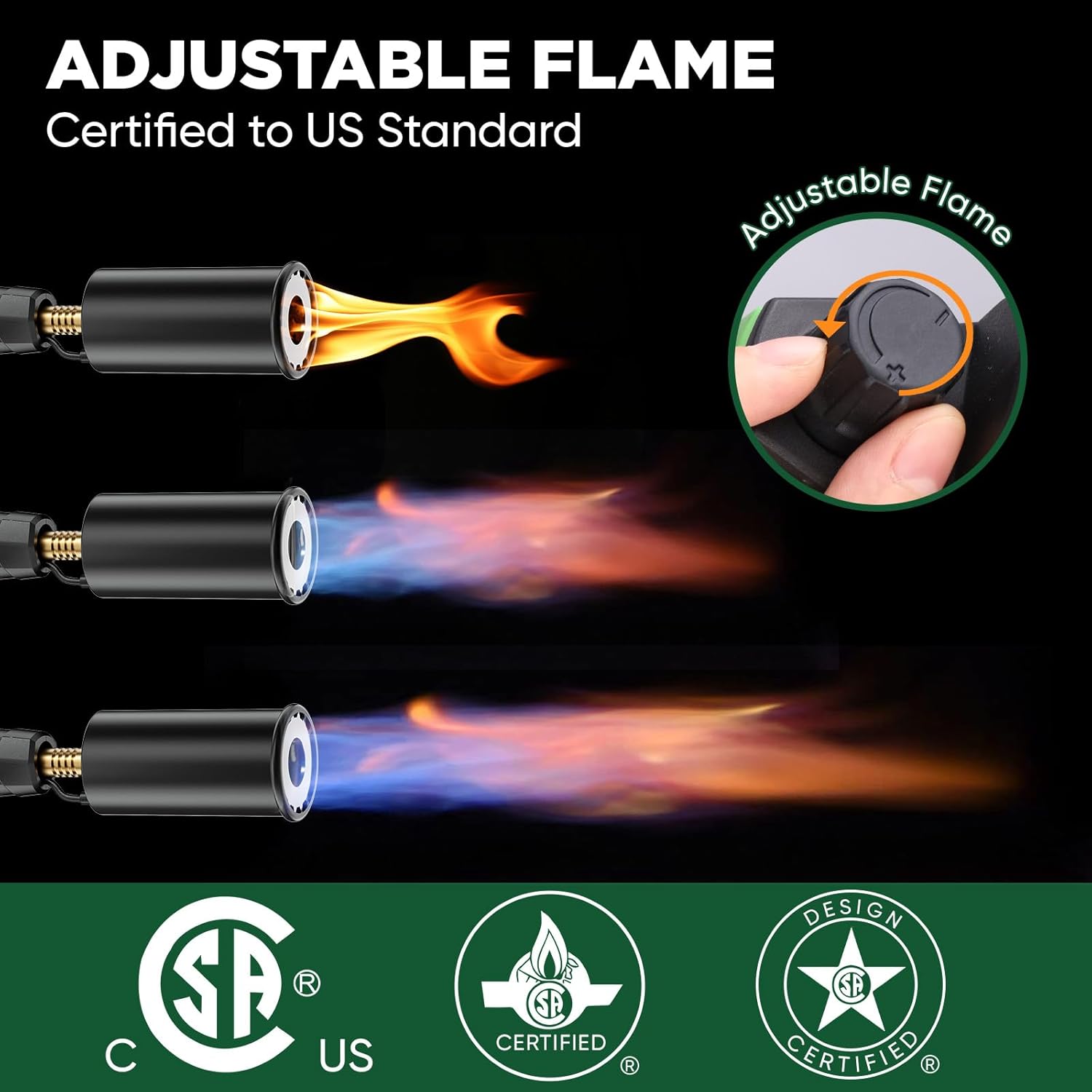 KOACKL Green Propane Torch with Adjustable Flame and CSA Certification