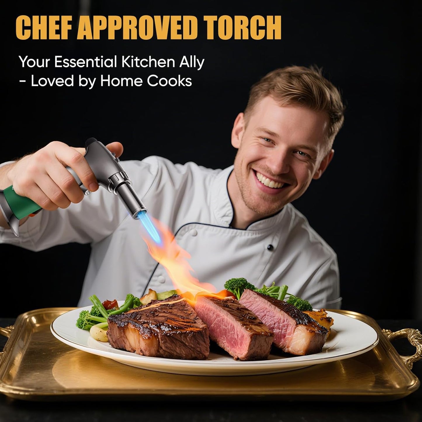 KOACKL Chef Approved Butane Torch for Searing Steak and Crème Brûlée