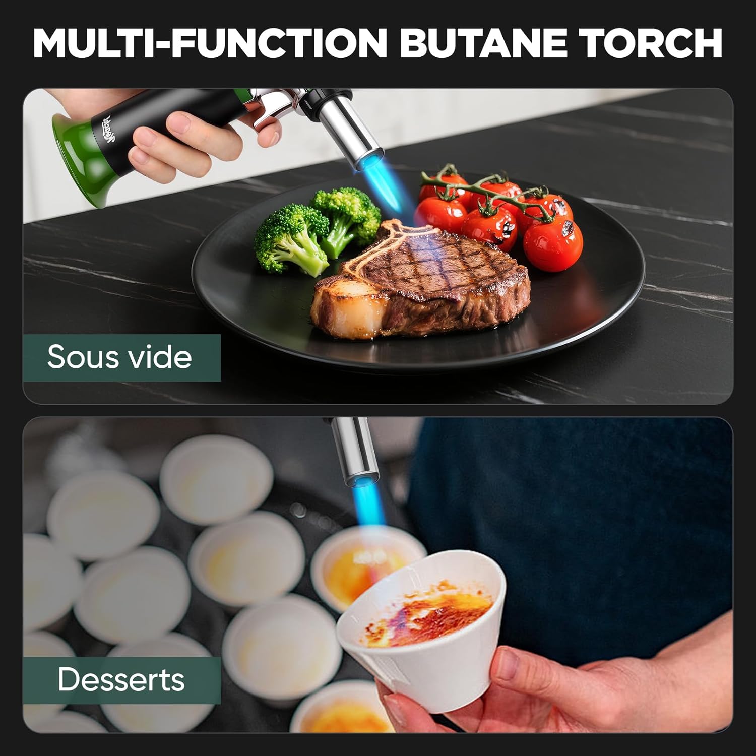 KOACKL Butane Torch for Sous Vide Steak and Crème Brûlée