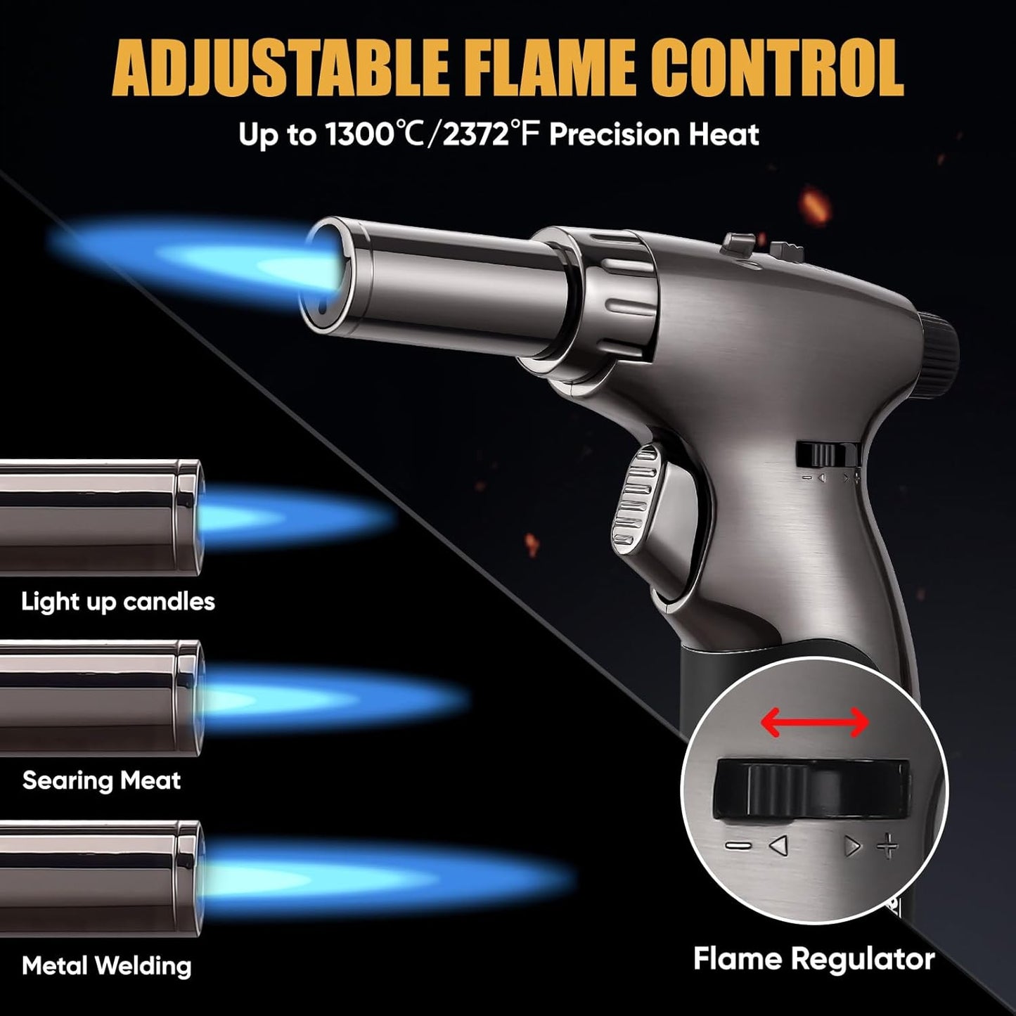 KOACKL Adjustable Flame Butane Torch with 2372°F Heat