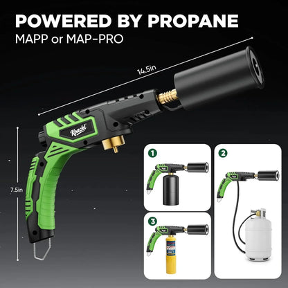 KOACKL Green Propane Torch Compatible with MAPP and MAP-PRO Gas