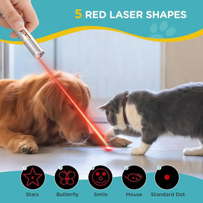 KOACKL Laser Pointer with 5 Red Laser Shapes for Cats and Dogs