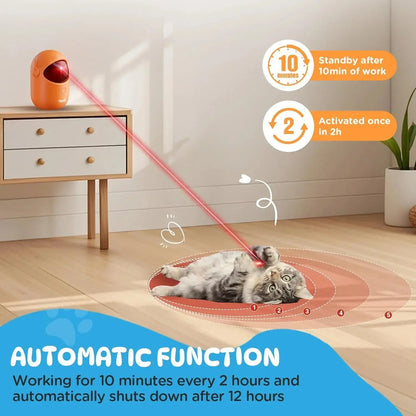 Koackl Interactive Cat Toys for Indoor Cats, Cat Laser Pointer Toy, Rechargeable Automatic Cat Toy with Timer & Speed Modes for Cats Dogs Training and Exercise(Orange) KOACKL