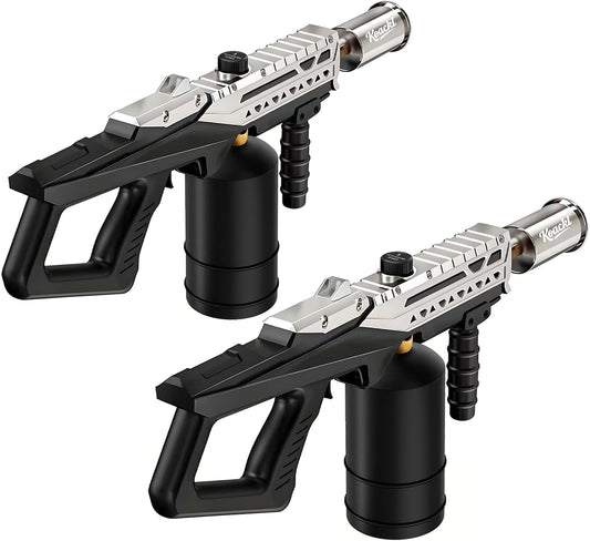 2 Pack KOACKL Silver Propane Torch Gun for BBQ and Camping