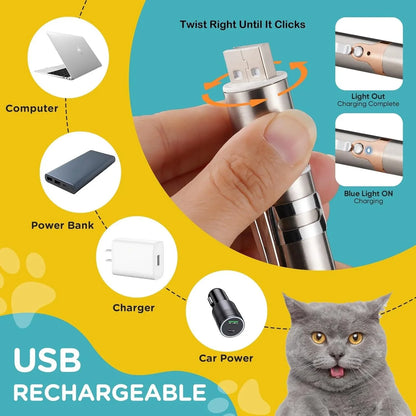 KOACKL USB Rechargeable Laser Pointer with LED Charging Indicator