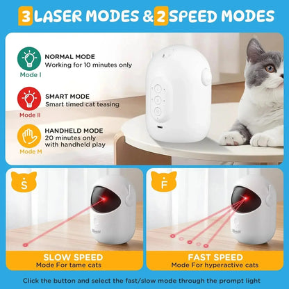 Koackl Cat Toys for Indoor Cats, Cat Toy, Rechargeable Automatic Cat Toy with Timer & Speed Modes, Ideal Interactive for Cats Dogs Training and Exercise KOACKL