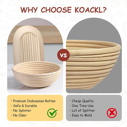 KOACKL Premium Rattan Banneton vs. Low-Quality Baskets