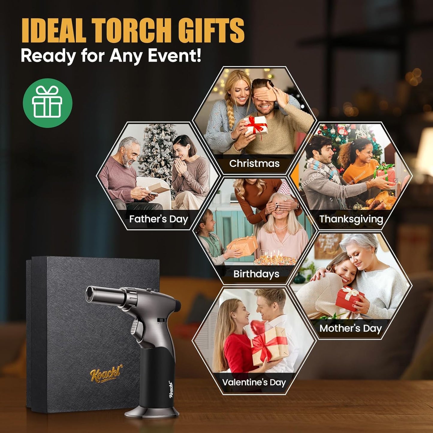 KOACKL Butane Torch Lighter Ideal for Holiday Gifts and Special Occasions
