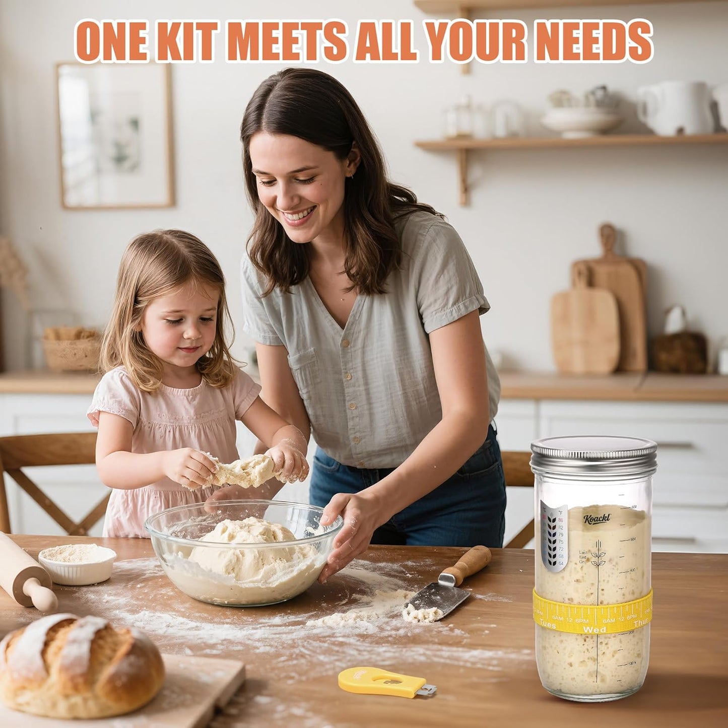 KOACKL Sourdough Starter Kit for Family Baking and Homemade Bread