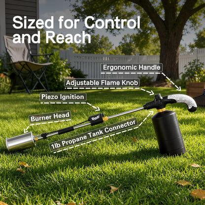 KOACKL Propane Torch Weed Burner – 30" Heavy Duty CSA Certified Torch with Adjustable Flame for Weeding, Snow Melting, Asphalt Repair, Roofing & BBQ (Tank Not Included) KOACKL