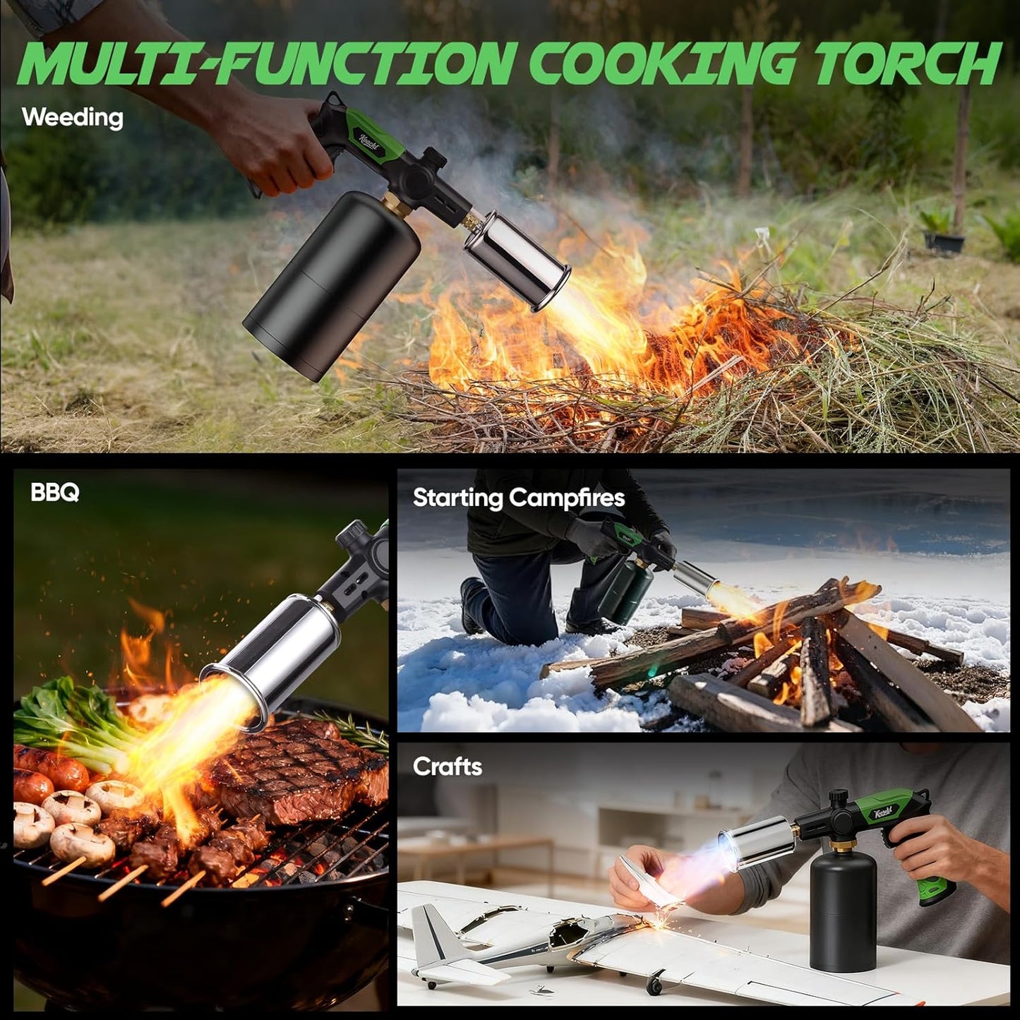 KOACKL Propane Torch for Weeding, Camping, BBQ and Crafts