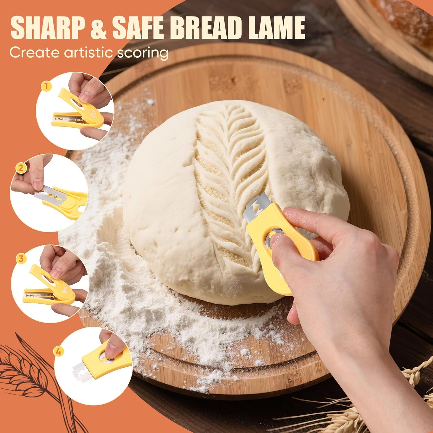 KOACKL Safe Bread Lame for Artistic Scoring on Sourdough Bread