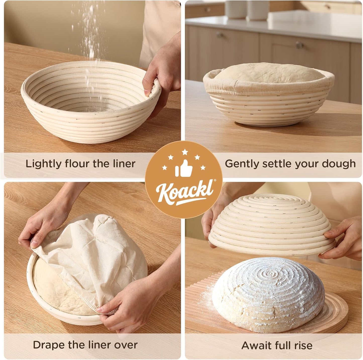 KOACKL Bread Proofing Basket Liner, Step-by-Step Usage Guide