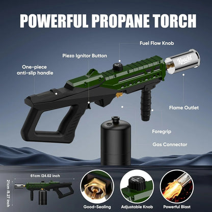KOACKL Powerful Green Propane Torch with Adjustable Fuel Flow