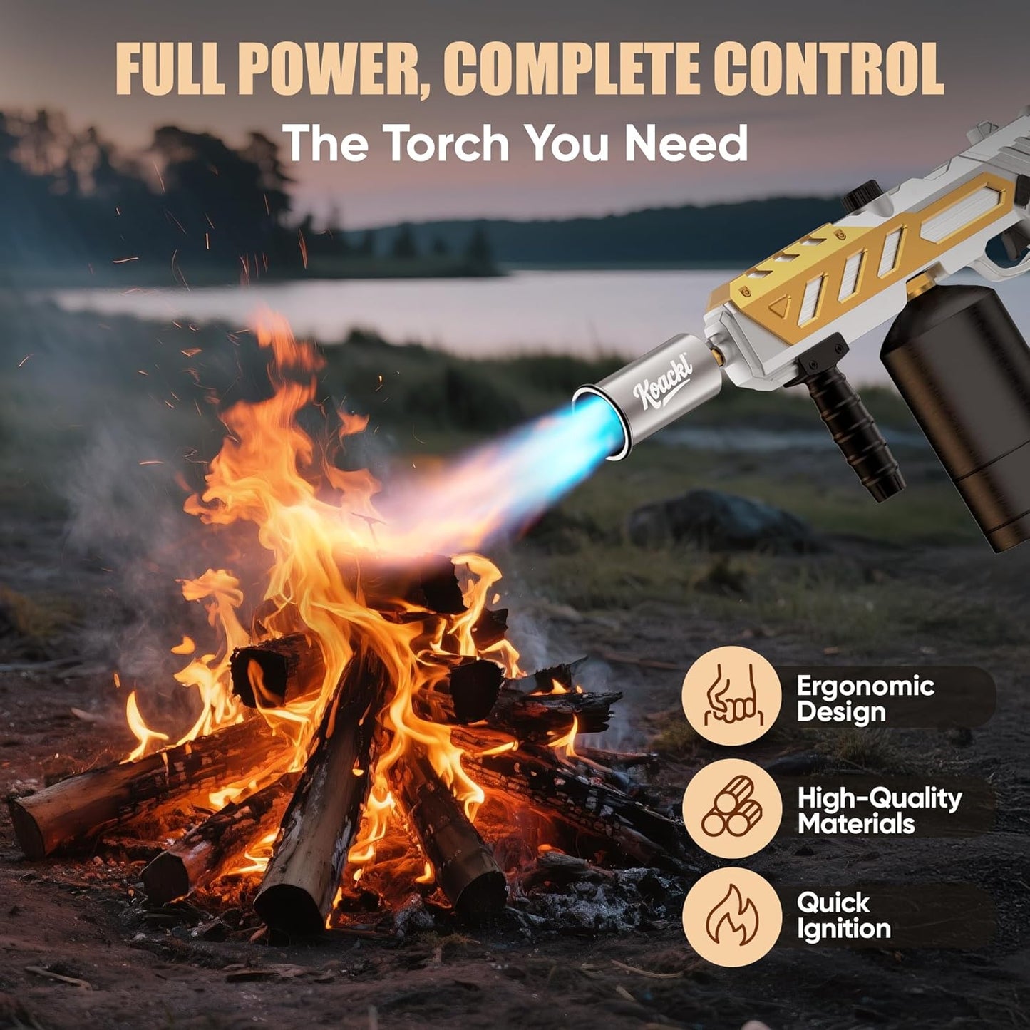 KOACKL Propane Torch for Starting Campfires with Ergonomic Design