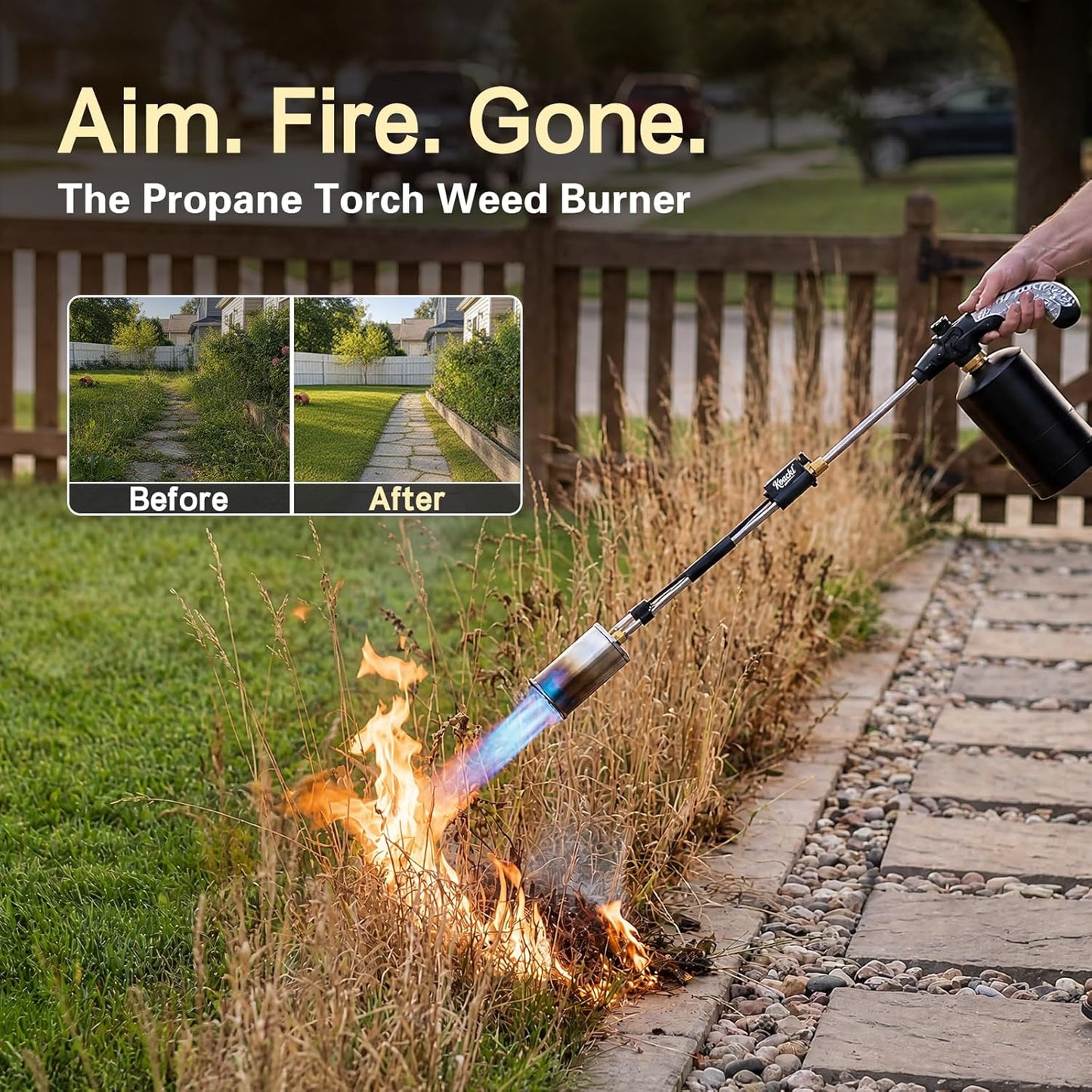 KOACKL Propane Torch Weed Burner – 30" Heavy Duty CSA Certified Torch with Adjustable Flame for Weeding, Snow Melting, Asphalt Repair, Roofing & BBQ (Tank Not Included) KOACKL