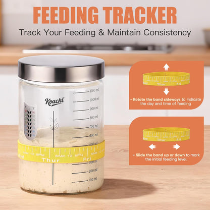 KOACKL Sourdough Feeding Tracker Band to Maintain Fermentation Consistency