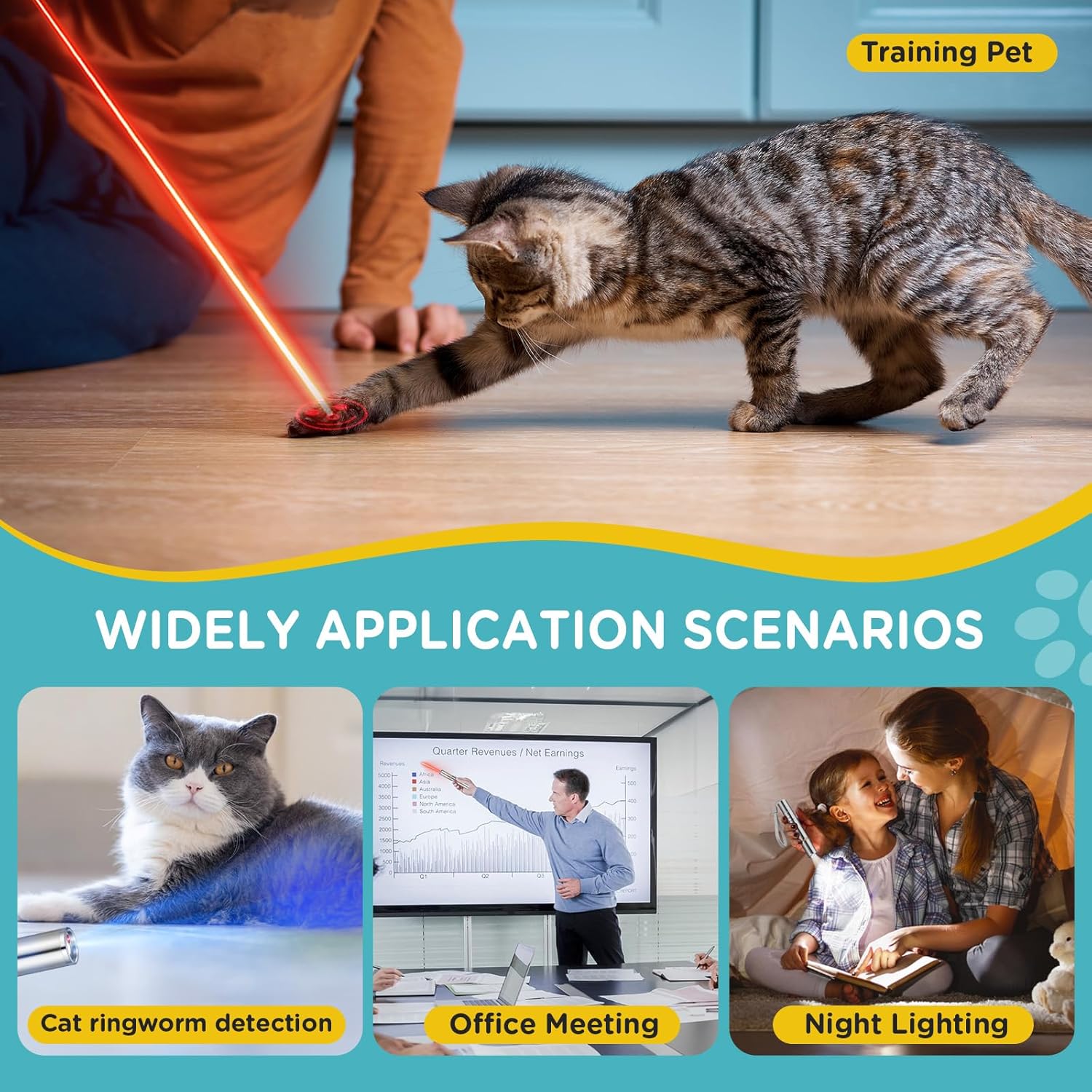 KOACKL Multi-Function Laser Pointer for Pet Training, Detection and Lighting