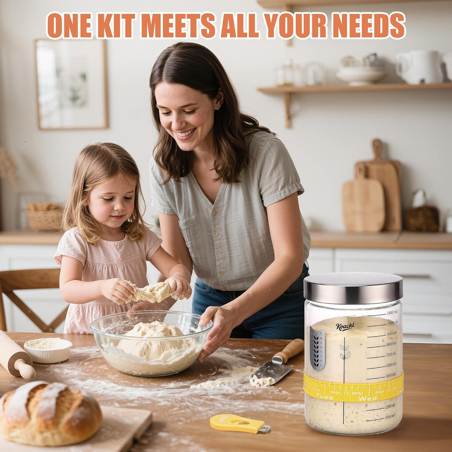 KOACKL Sourdough Starter Kit for Family Baking and Homemade Bread