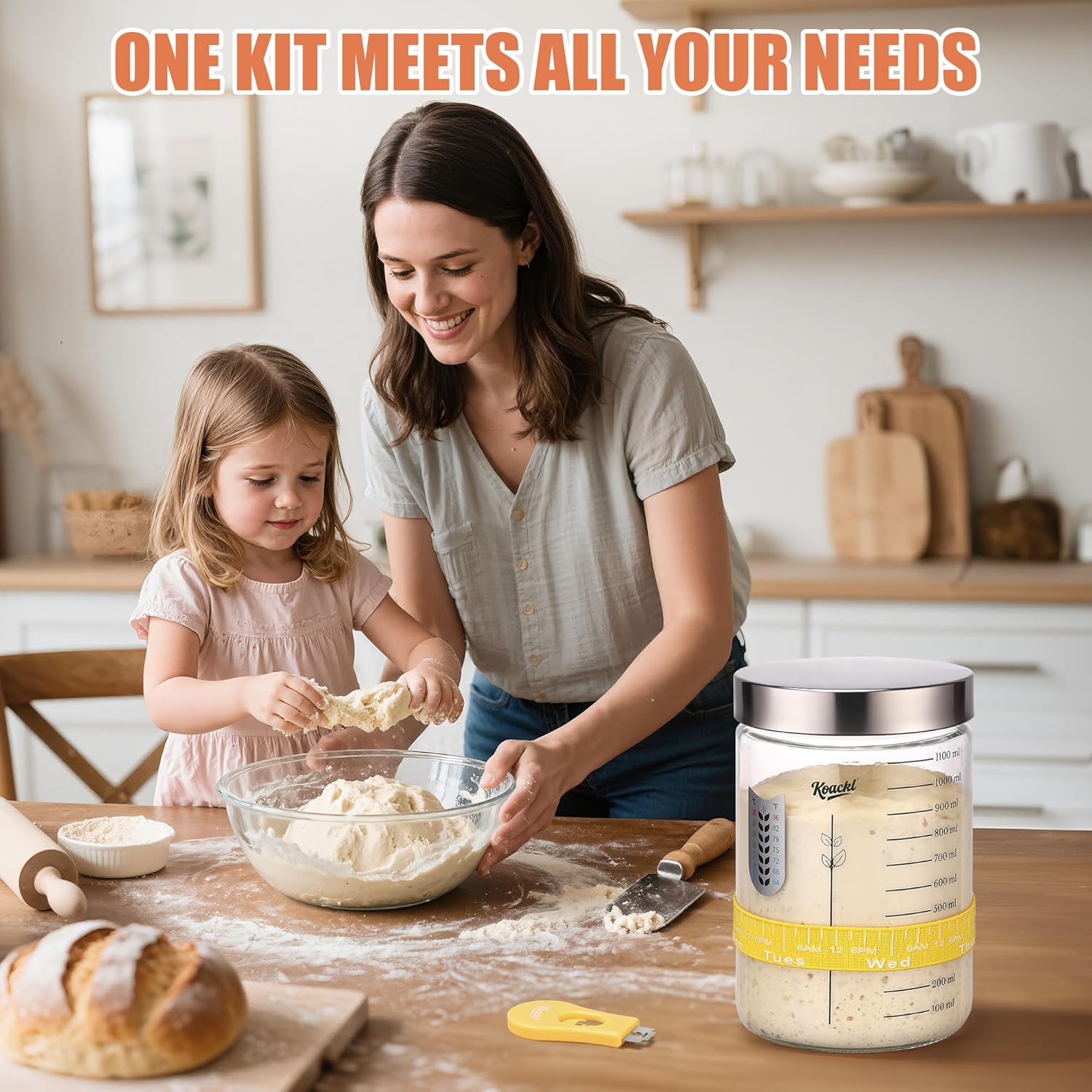 KOACKL Sourdough Starter Kit for Family Baking and Homemade Bread