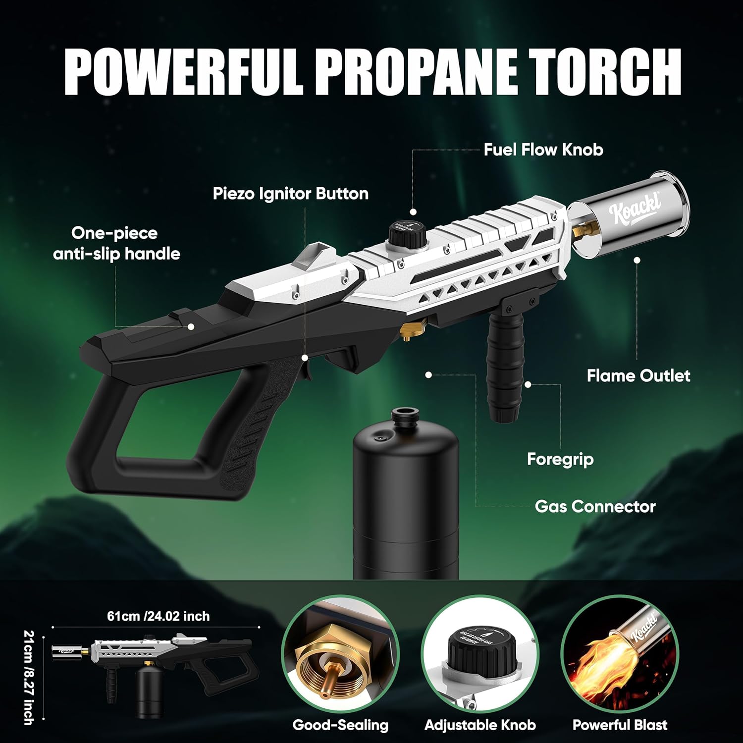 KOACKL Powerful Propane Torch with Ergonomic Design and Piezo Igniter