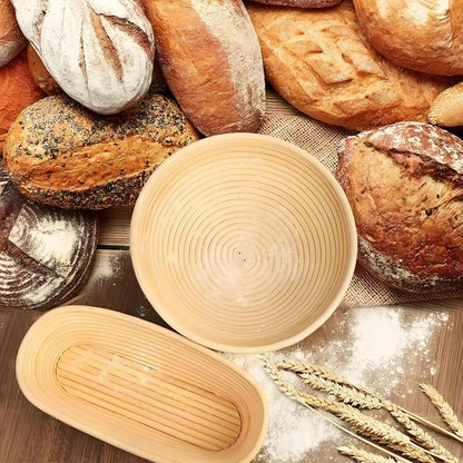 KOACKL Bread Banneton Baskets with Freshly Baked Artisan Bread