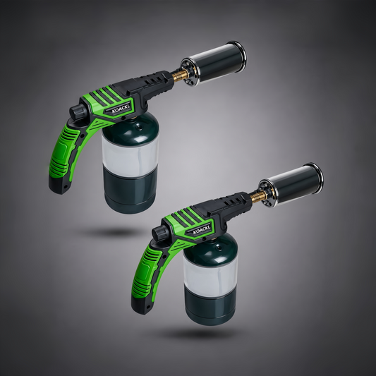 KOACKL Green Propane Torch Gun with Transparent Gas Bottle, 2 Pack