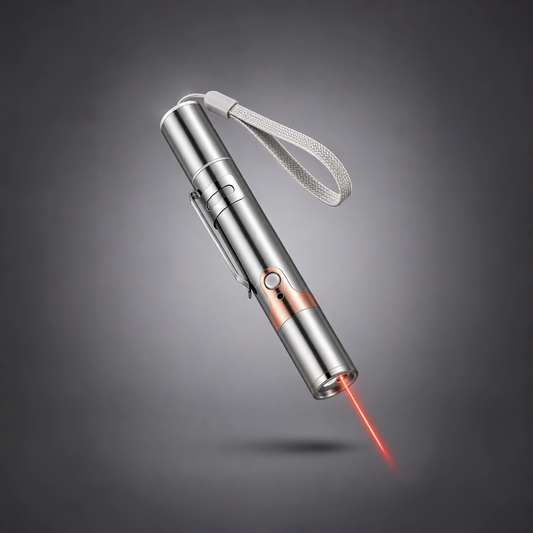 KOACKL Silver USB Rechargeable Cat Laser Pointer Toy
