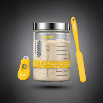 KOACKL Sourdough Starter Jar Kit with Tools, Yellow