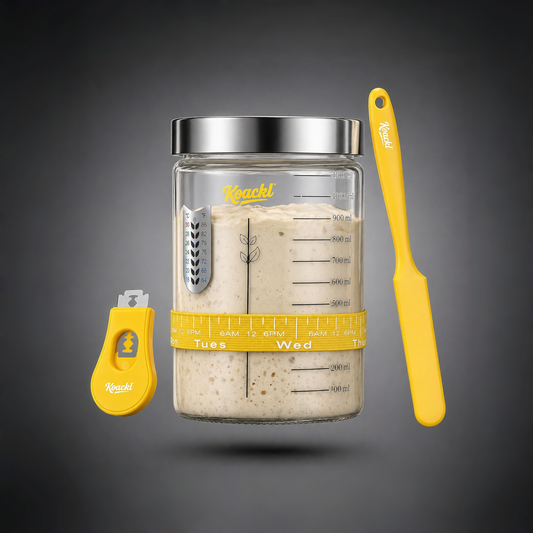 KOACKL Sourdough Starter Jar Kit with Tools, Yellow